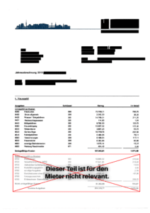 Hausgeldabrechnung Beispiel Seite 1