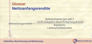 Formel zur Berechnung der Nettoanfangsrendite